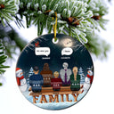 Family Memorial We Miss You - Christmas Gift For Family - Personalized Custom Circle Ceramic Ornament