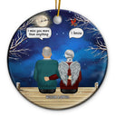 Family Memorial Couple I Miss You - Christmas Gift For Couples - Personalized Custom Circle Ceramic Ornament