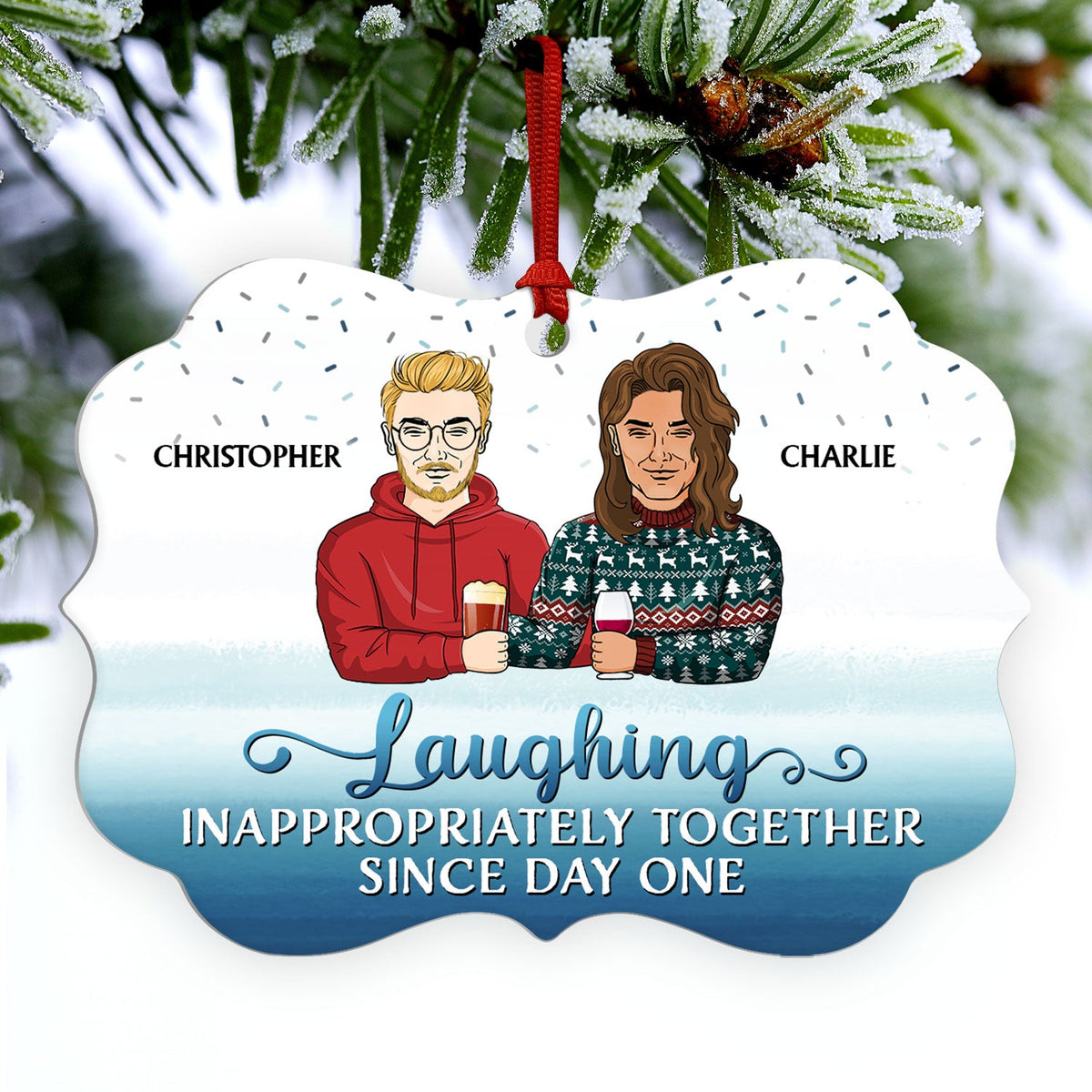 Chance Made Us Colleagues But The Fun - Christmas Gift For Co-worker And Best Friends - Personalized Custom Aluminum Ornament