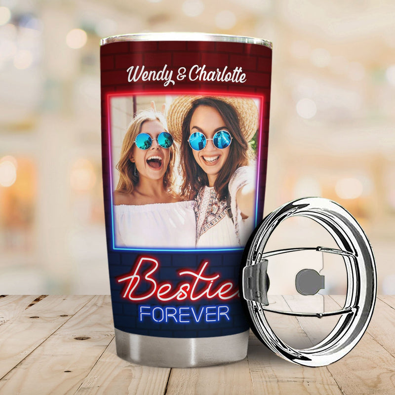 Custom Photo Here's To Another Year Of Bonding Over Alcohol Best Friends - Bestie BFF Gift - Personalized Custom Tumbler