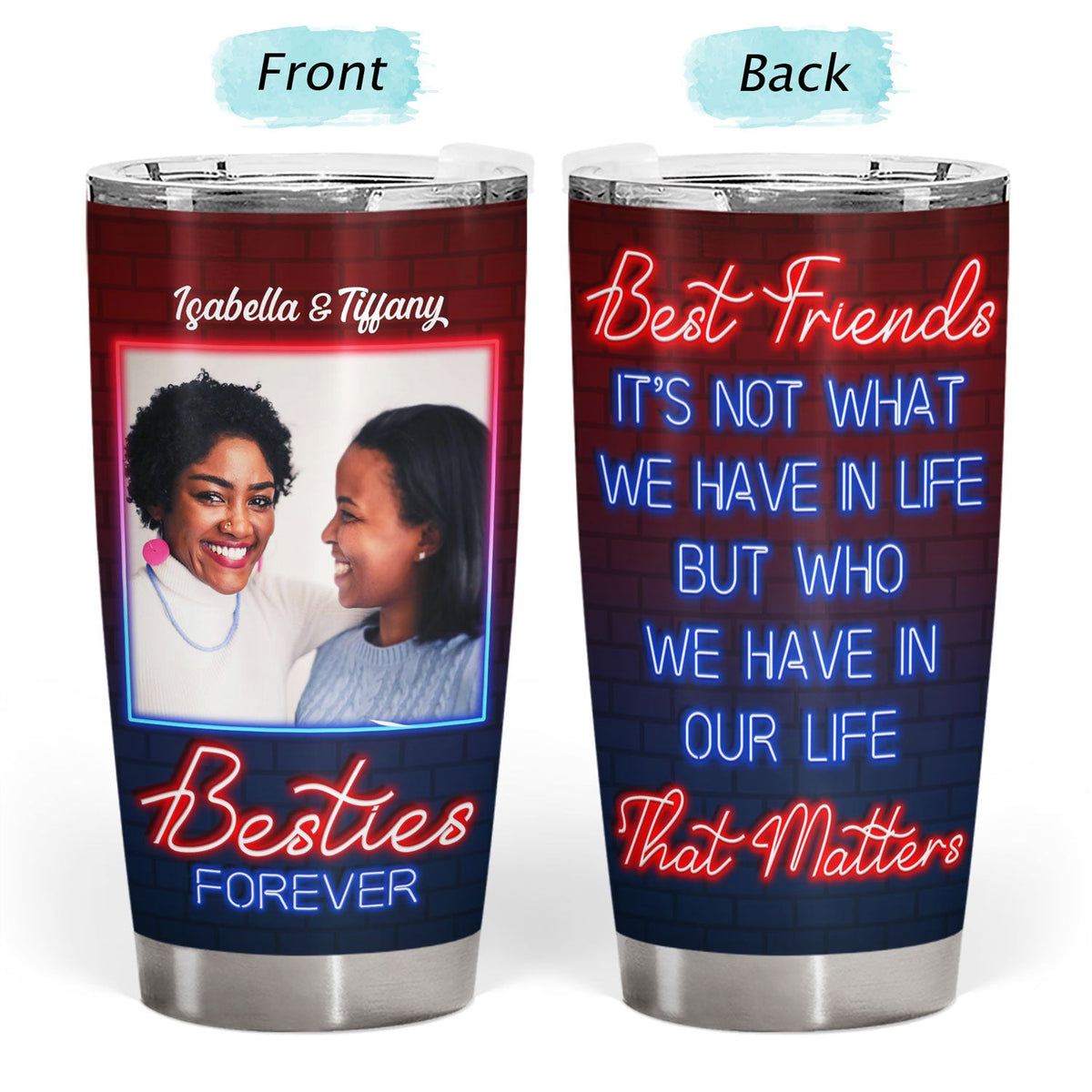 Custom Photo Here's To Another Year Of Bonding Over Alcohol Best Friends - Bestie BFF Gift - Personalized Custom Tumbler