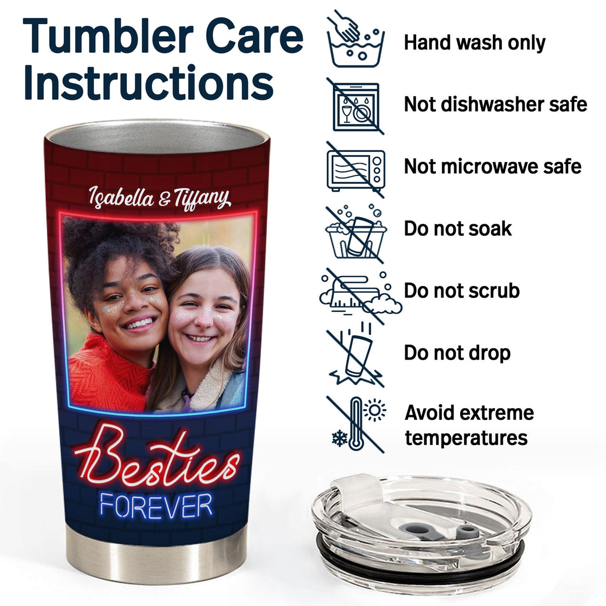 Custom Photo Here's To Another Year Of Bonding Over Alcohol Best Friends - Bestie BFF Gift - Personalized Custom Tumbler