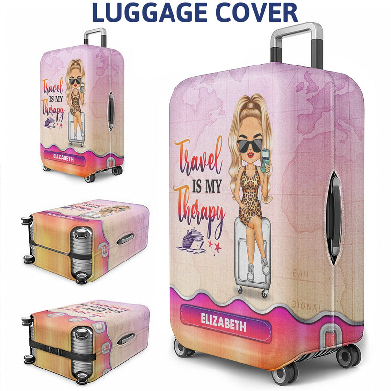 Juste une fille garçon Chibi qui aime voyager - Cadeau d'anniversaire pour lui, elle, amoureux des vacances - Housse de bagage personnalisée