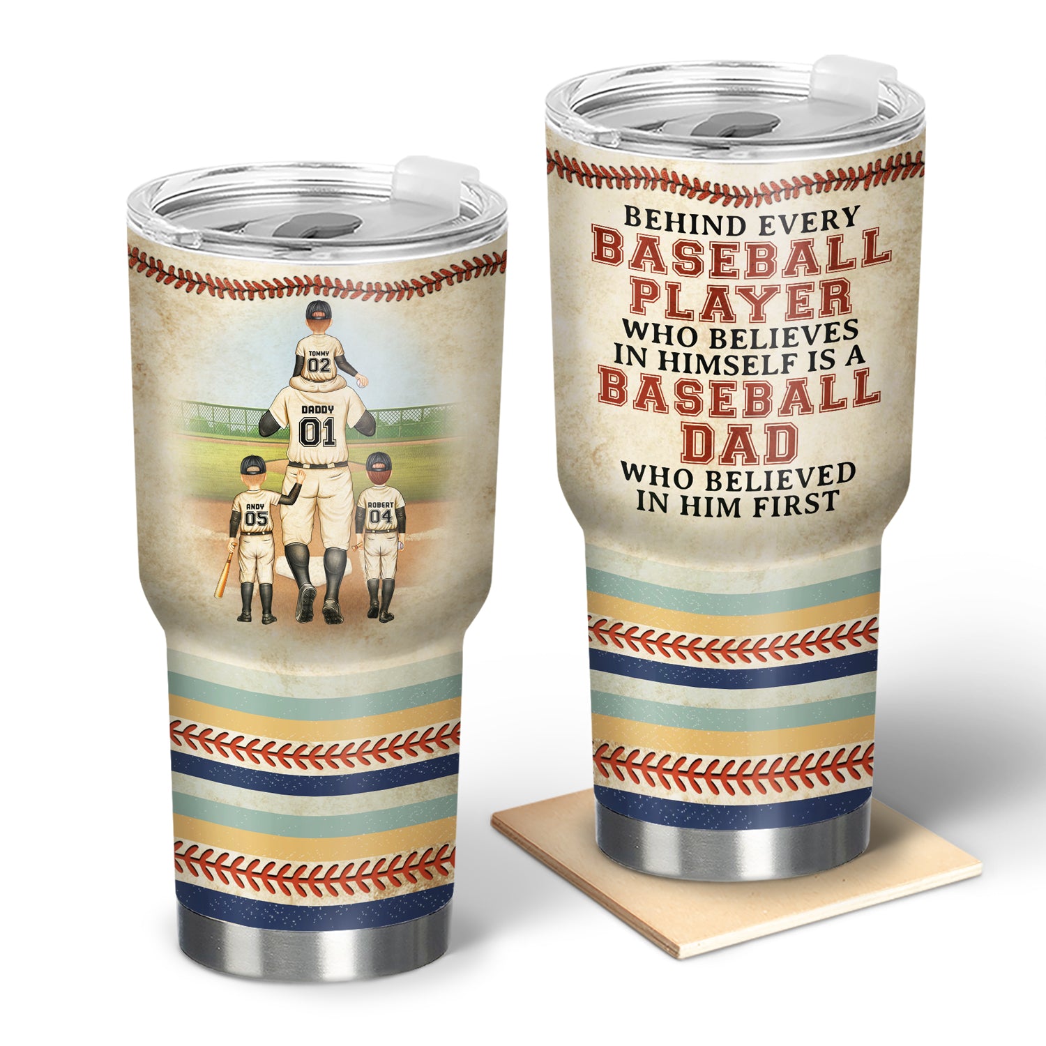 Behind Every Baseball Player - Birthday Gift For Sport Fan, Father, Grandpa - Personalized Custom 30 Oz Tumbler
