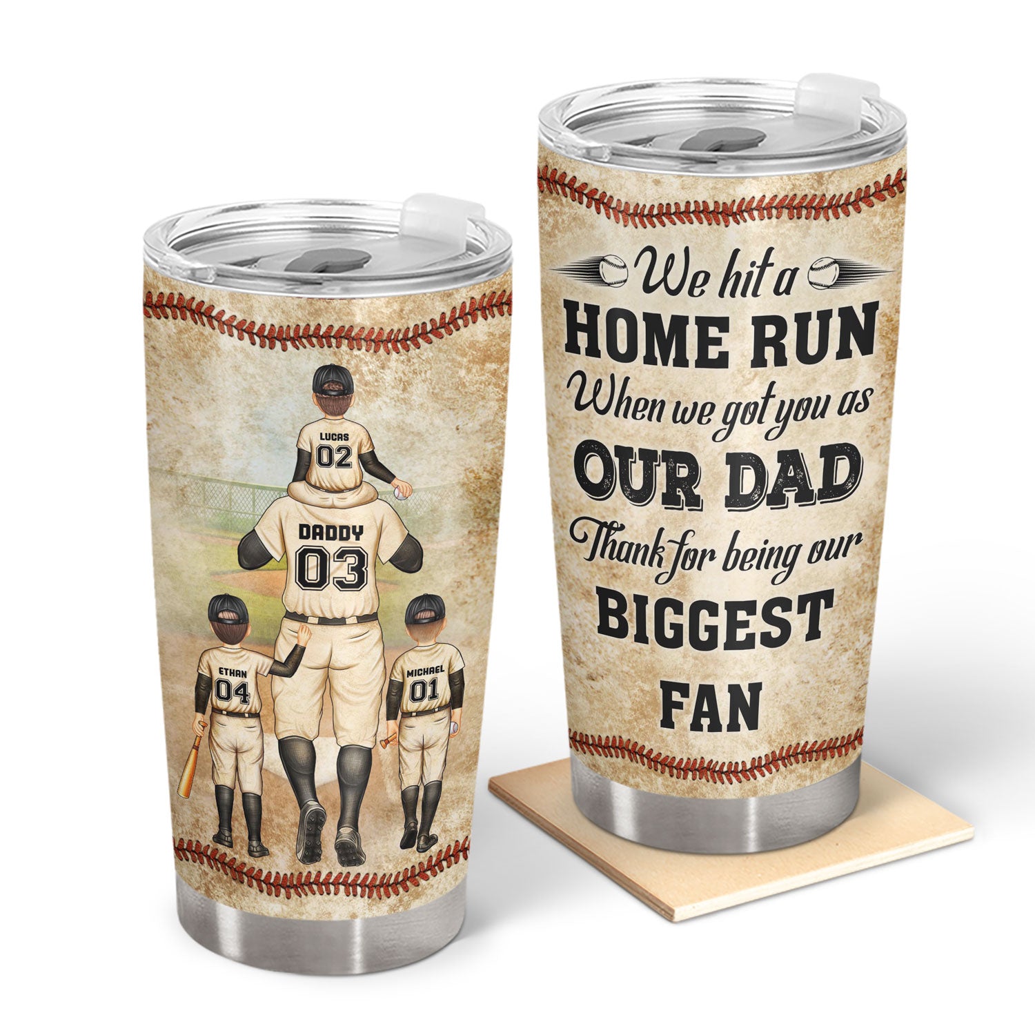 I Hit Home Run - Gift For Dad, Father, Baseball Fans - Personalized Custom Tumbler