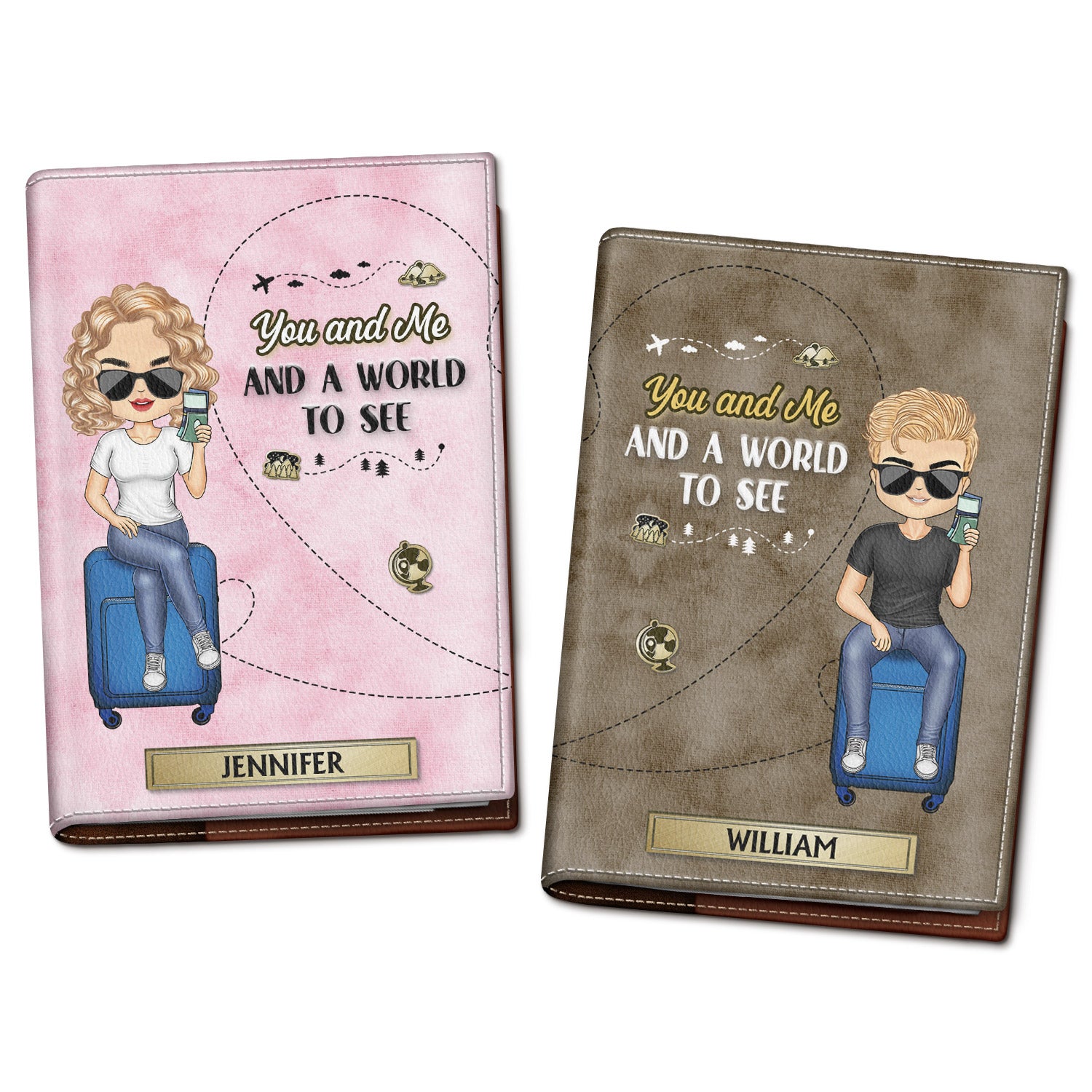 You And Me And A World To See - Gift For Couples, Travel Lovers - Personalized Custom Passport Cover, Passport Holder