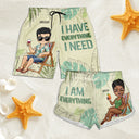 J'ai tout ce dont j'ai besoin - Cadeau pour couples, mari, femme, petit ami, petite amie - Short de plage personnalisé pour couple