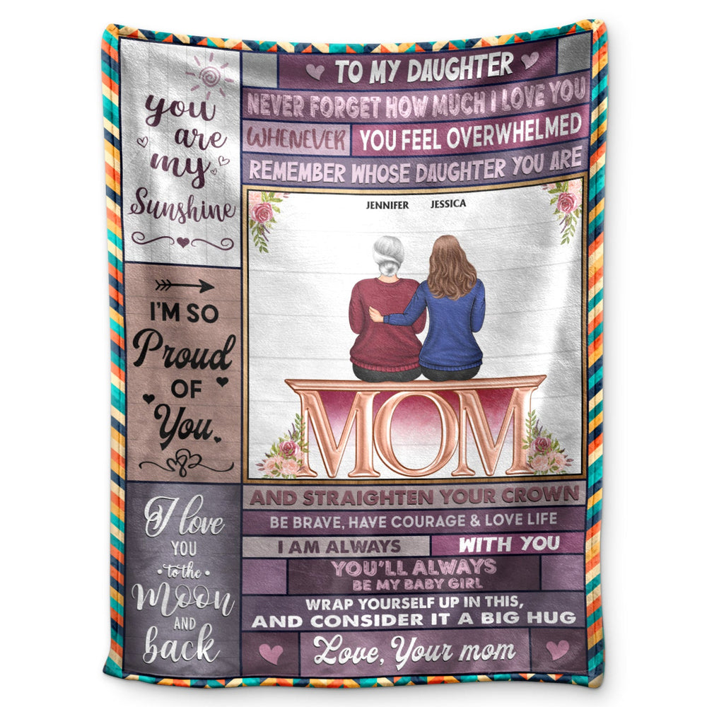Tu es mon soleil, je t'aime jusqu'à la lune et retour, mère, fille, parents - Cadeau de famille - Couverture polaire personnalisée