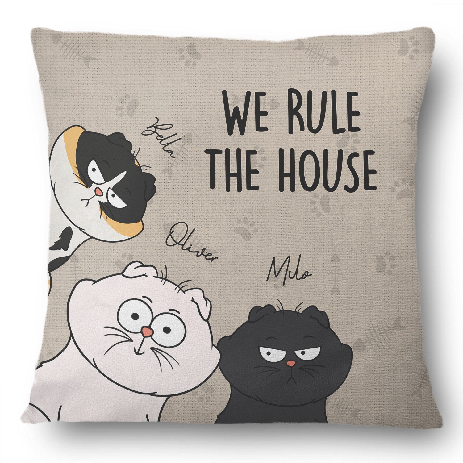 We Rule The House - Home Decor, Birthday, Funny, Housewarming Gift For Cat Lovers - Personalized Pillow