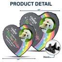 Custom Photo I Crossed The Rainbow Bridge Knowing That I Was Loved - Pet Memorial Gift - Personalized Heart Memorial Garden Stone