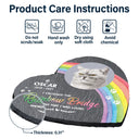 Custom Photo I Crossed The Rainbow Bridge Knowing That I Was Loved - Pet Memorial Gift - Personalized Heart Memorial Garden Stone