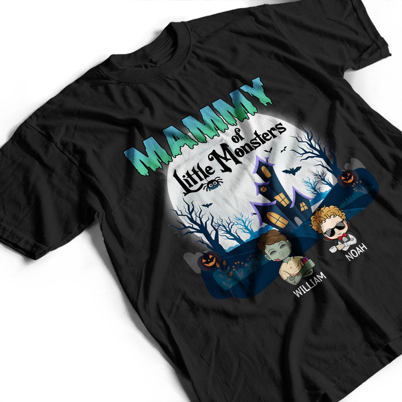 Grandma Of Little Monsters - Halloween Gift For Grandma, Grandparents, Mom, Dad, Family - Personalized T Shirt