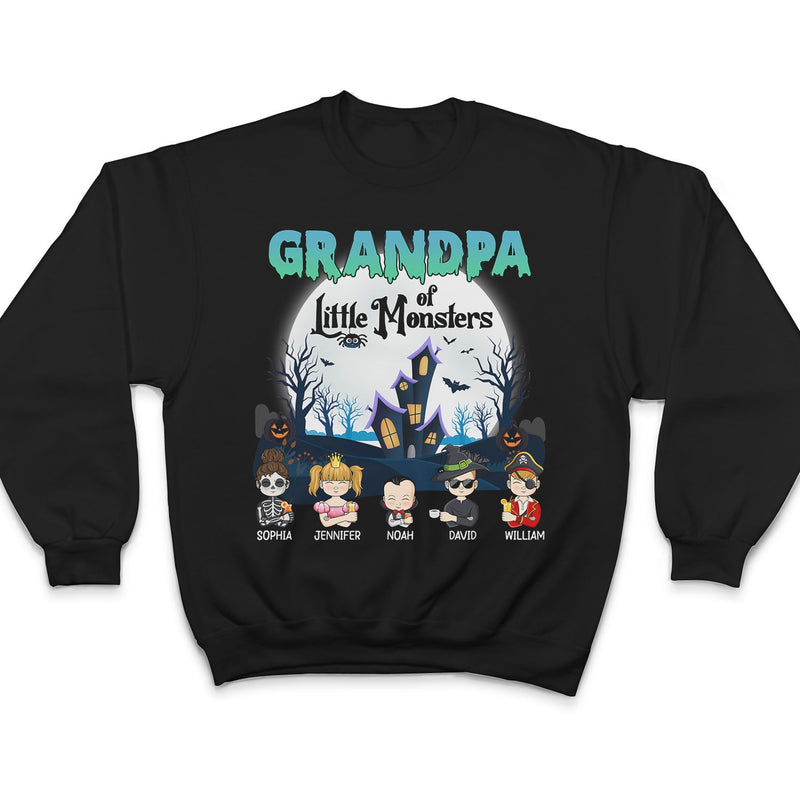 Grandma Of Little Monsters - Halloween Gift For Grandma, Grandparents, Mom, Dad, Family - Personalized T Shirt