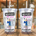 Warning The Girls Are Drinking Again Fashion Girl - Birthday, Anniversary Gift For Besties, Best Friends, Colleagues, Sisters - Personalized Acrylic Insulated Tumbler With Straw