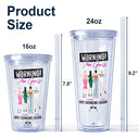 Warning The Girls Are Drinking Again Fashion Girl - Birthday, Anniversary Gift For Besties, Best Friends, Colleagues, Sisters - Personalized Acrylic Insulated Tumbler With Straw