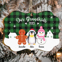 Nos petits-enfants - Noël, cadeau d'amour pour les grands-parents, grand-mère, grand-père, famille - Décoration en bois médaillon personnalisée