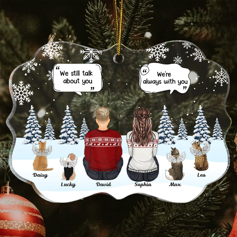 Tu me manques - Cadeau commémoratif de Noël pour les amoureux des animaux, maman chien, papa chien, maman chat, papa chat - Ornement médaillon acrylique personnalisé