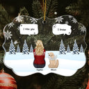 Tu me manques - Cadeau commémoratif de Noël pour les amoureux des animaux, maman chien, papa chien, maman chat, papa chat - Ornement médaillon acrylique personnalisé