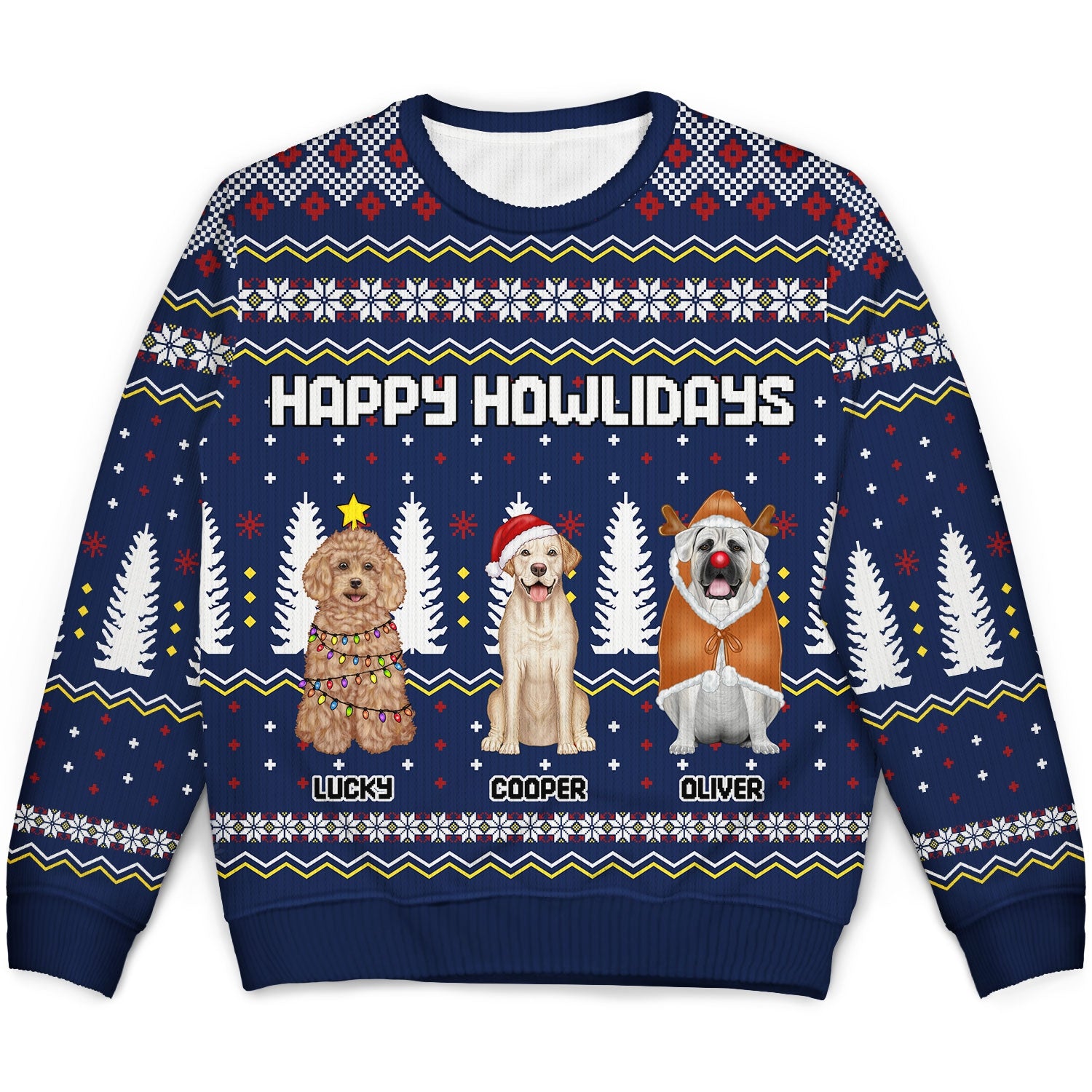 Happy Howlidays - Christmas Gift For Dog Lovers, Pet Lovers - Personalized Unisex Ugly Sweater