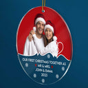 Custom Photo Our First Christmas Together - Christmas Gift For Couples, Spouse, Lover, Husband, Wife, Boyfriend, Girlfriend - Personalized Circle Acrylic Ornament