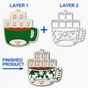 Guimauves au chocolat chaud Joyeux Noël - Cadeau de Noël pour la famille et les amoureux des animaux - Décoration en bois personnalisée à 2 couches