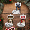 Custom Photo Dear Santa Define Naughty Flannel Background - Christmas Gift For Pet Lovers - Personalized Custom Shaped Wooden Ornament