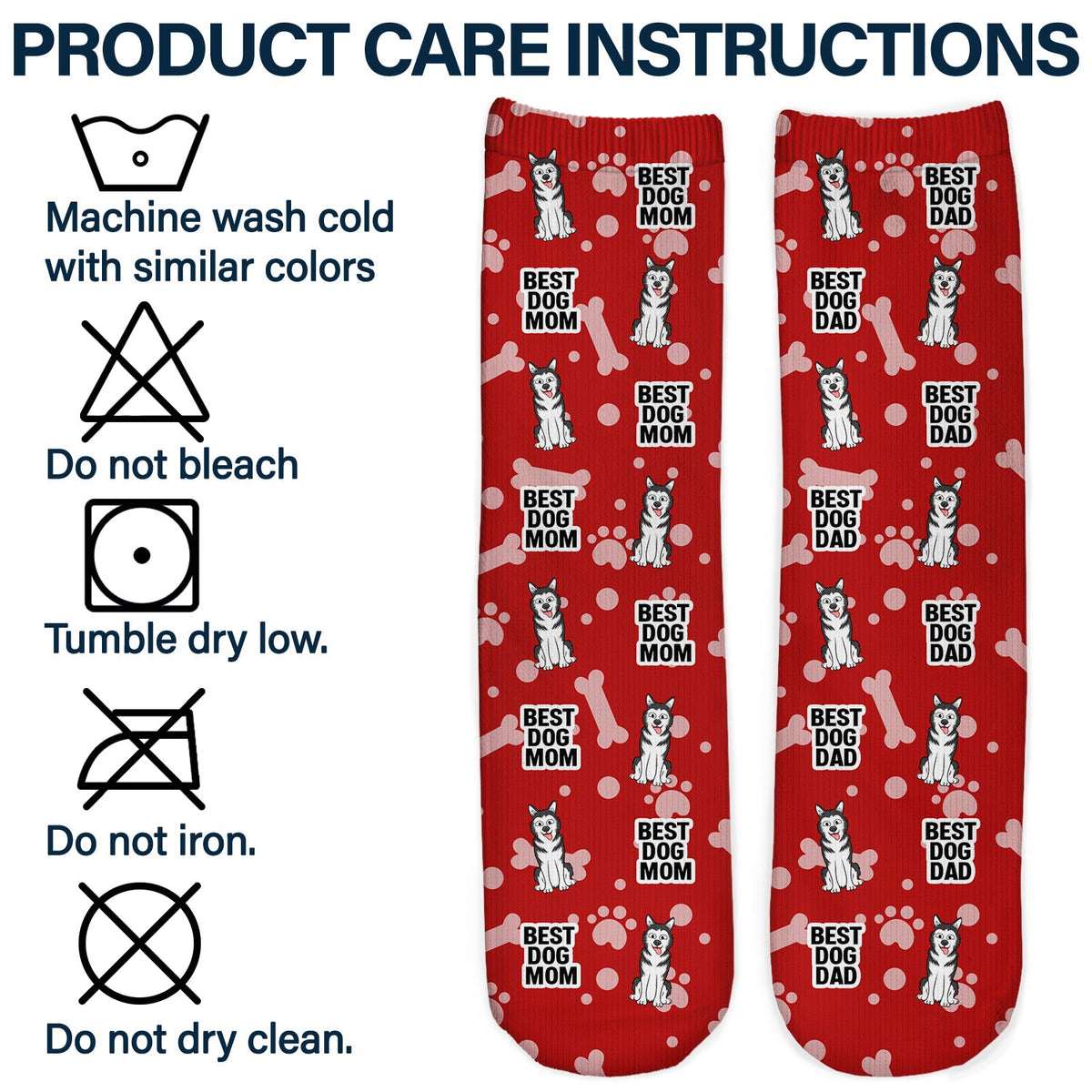 Best Dog Mom & Dad - Gift For Dog Lovers - Personalized Socks