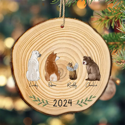 Ornement en tranches de bois