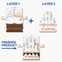 Famille de bonhommes de neige S'more - Cadeau de Noël pour la famille - Décoration en bois personnalisée à 2 couches