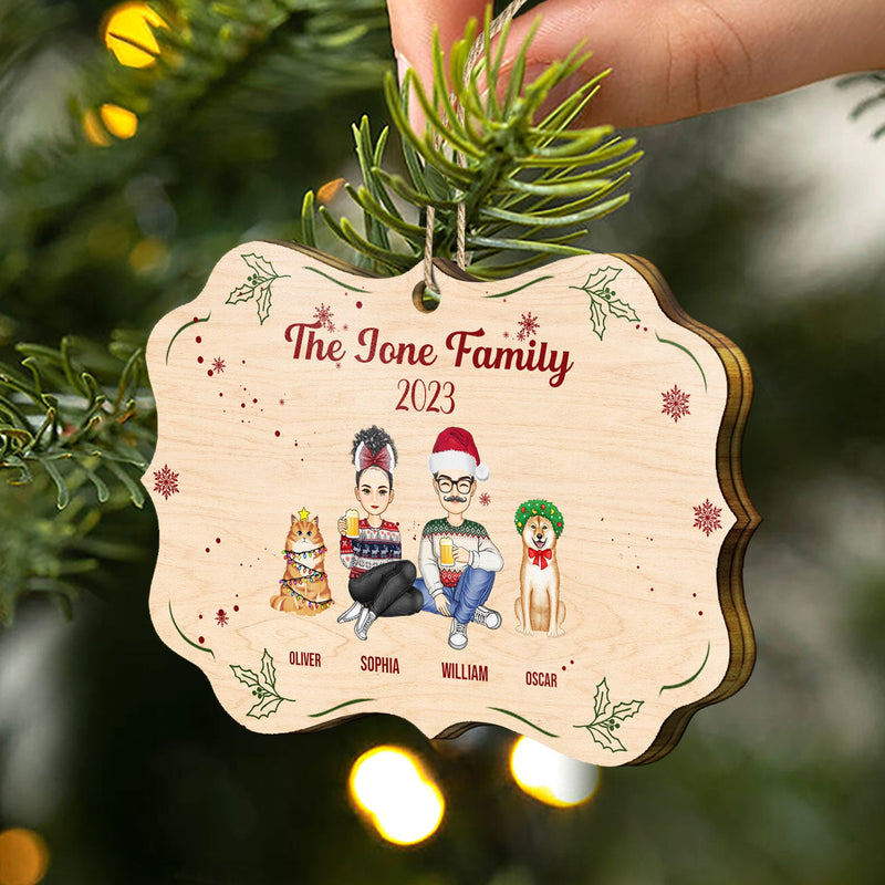 The Family 2023 - Christmas Gift For Family - Personalized Medallion Wooden Ornament