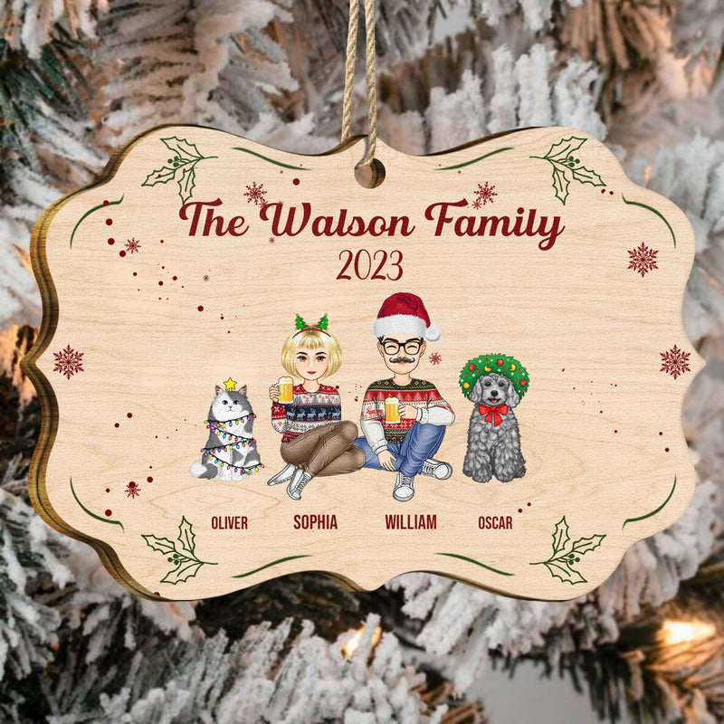 The Family 2023 - Christmas Gift For Family - Personalized Medallion Wooden Ornament