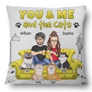 Toi, moi et les chats - Cadeau pour les amoureux des chats - Oreiller personnalisé