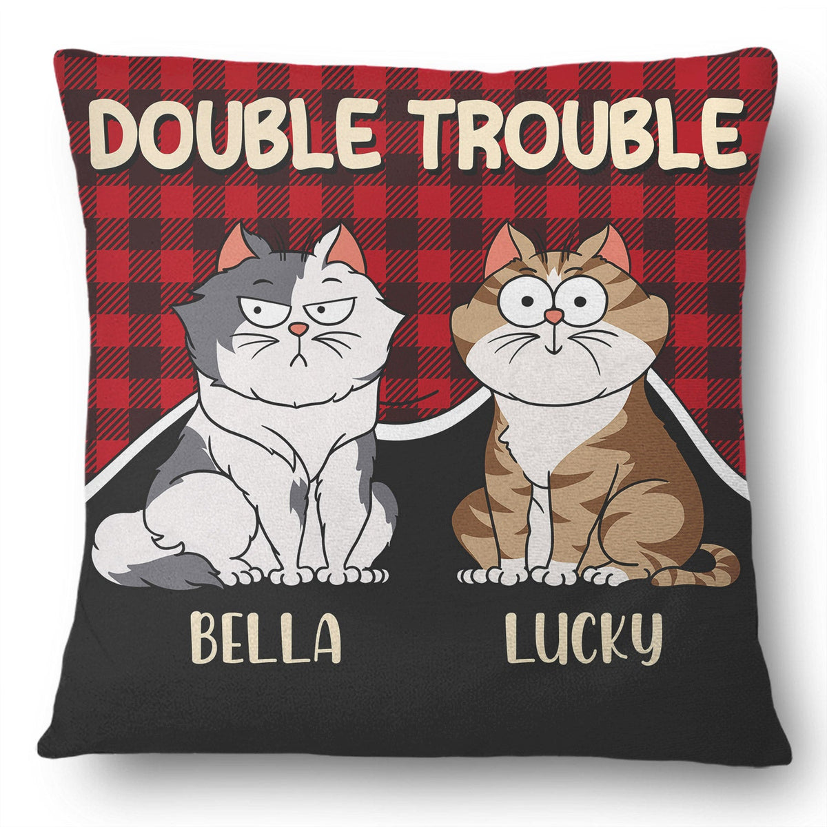 Double Trouble - Gift For Cat Lovers - Personalized Pillow - Wander Prints™