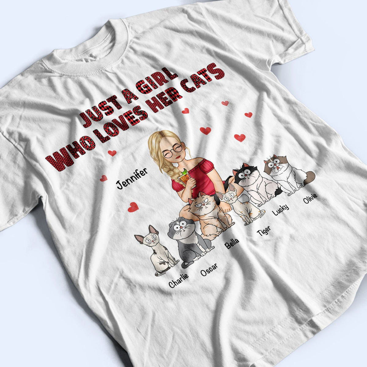 Just A Girl Who Love Cats - Gift For Cat Lovers - Personalized Sweatshirt