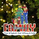 Merry Christmas Family Forever Everything - Gift For Parents, Couples, Pet Lovers - Personalized Cutout Acrylic Ornament