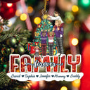 Merry Christmas Family Forever Everything - Gift For Parents, Couples, Pet Lovers - Personalized Cutout Acrylic Ornament