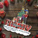 Merry Christmas Family Forever Everything - Gift For Parents, Couples, Pet Lovers - Personalized Cutout Acrylic Ornament