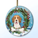 Adorables chiens et chats - Cadeau commémoratif de Noël pour les amoureux des animaux - Ornement rond en céramique personnalisé