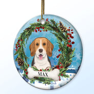 Lovely Dogs Cats - Christmas Memorial Gift For Pet Lovers - Personalized Circle Ceramic Ornament