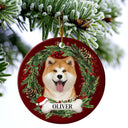 Adorables chiens et chats - Cadeau commémoratif de Noël pour les amoureux des animaux - Ornement rond en céramique personnalisé