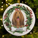 Adorables chiens et chats - Cadeau commémoratif de Noël pour les amoureux des animaux - Ornement rond en céramique personnalisé