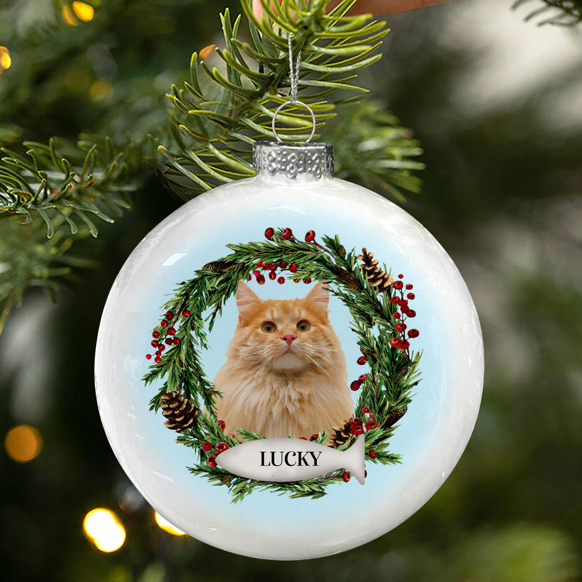 Custom Photo Lovely Dogs Cats - Christmas Memorial Gift For Pet Lovers ...