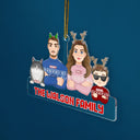 Flat Art Semi-real Pet - Christmas Gift For Family, Couple, Parents, Grandparents, Dog, Cat Lovers - Personalized Cutout Acrylic Ornament