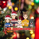 Flat Art Semi-real Pet - Christmas Gift For Family, Couple, Parents, Grandparents, Dog, Cat Lovers - Personalized Cutout Acrylic Ornament