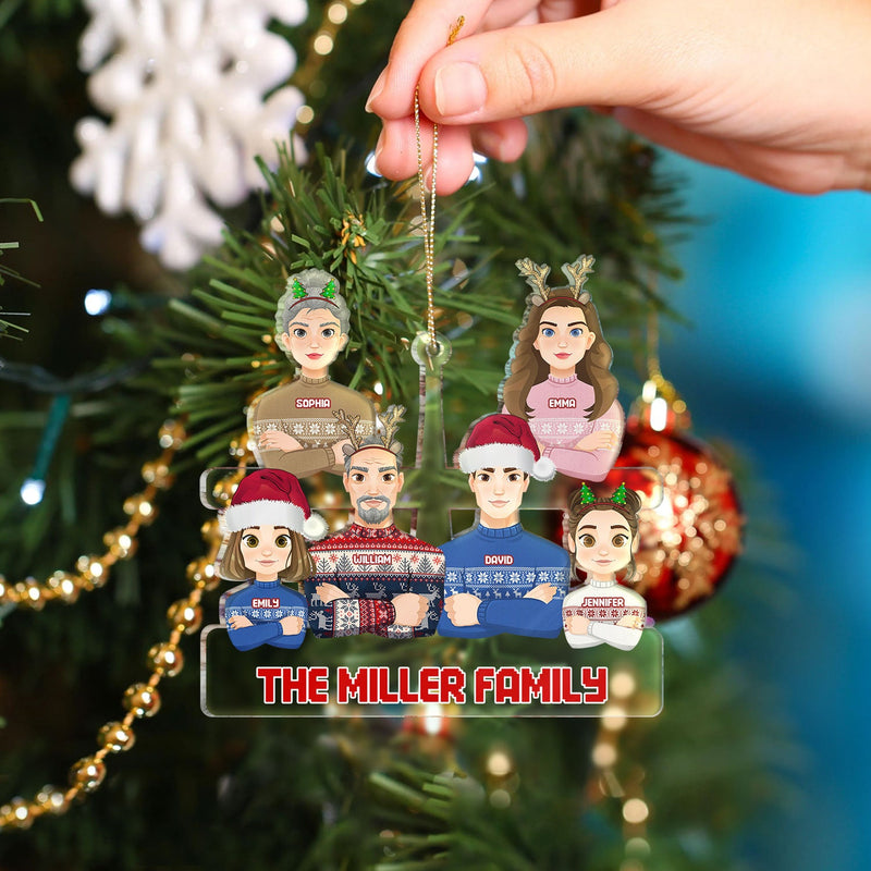 Flat Art All - Christmas Gift For Family, Couple, Parents, Grandparents - Personalized Cutout Acrylic Ornament