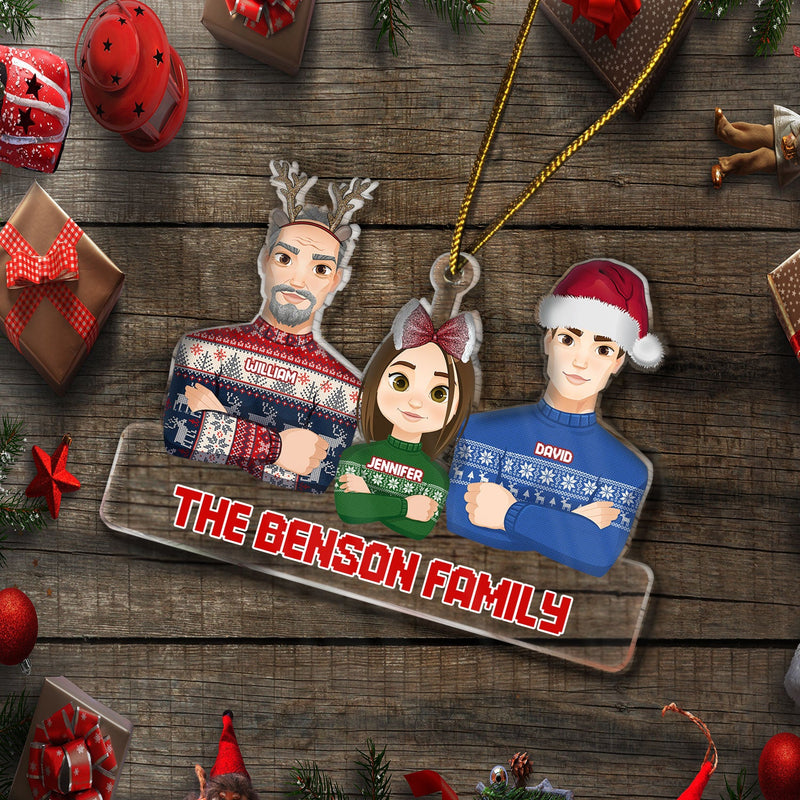 Flat Art All - Christmas Gift For Family, Couple, Parents, Grandparents - Personalized Cutout Acrylic Ornament