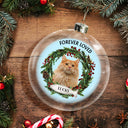 Custom Photo Lovely Dogs Cats Forever In My Heart - Christmas Memorial Gift For Pet Lovers - Personalized Clear Flat Ball Ornament