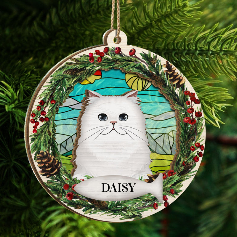 Lovely Dogs Cats - Christmas Memorial Gift For Pet Lovers - Personalized Suncatcher Ornament