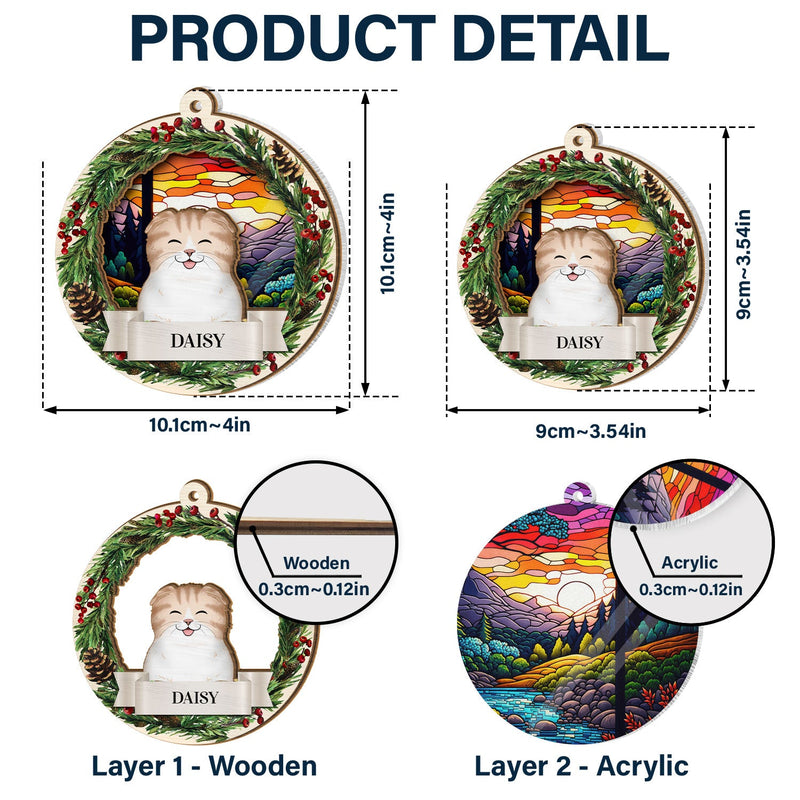 Lovely Dogs Cats - Christmas Memorial Gift For Pet Lovers - Personalized Suncatcher Ornament