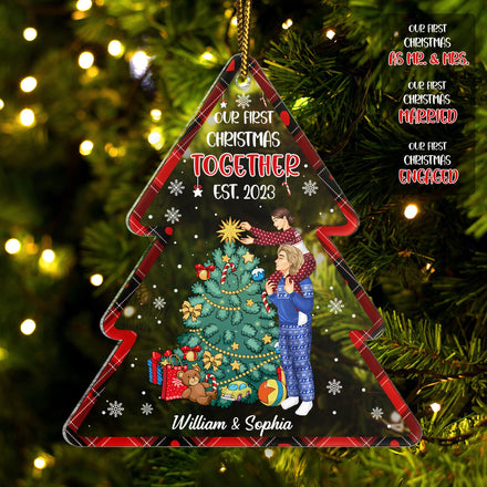 Notre premier Noël ensemble - Cadeau pour couples - Décoration acrylique personnalisée
